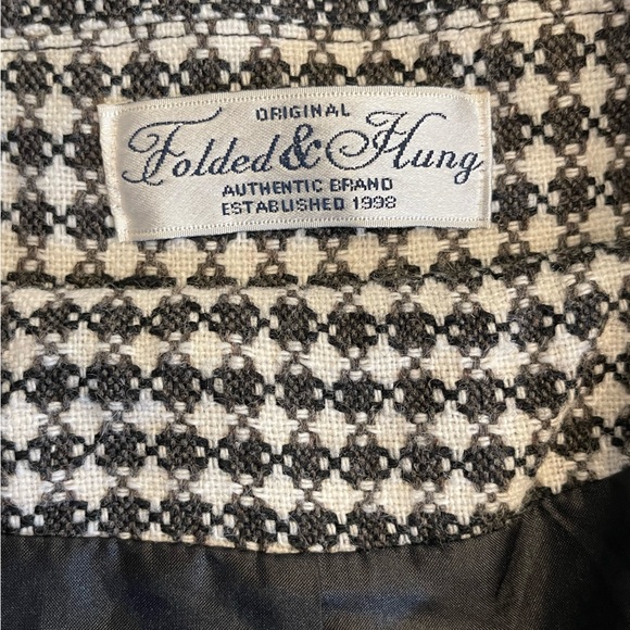 Folded & Hung Black and White 3/4 Sleeve Crop Jacket Size Small - Picture 7 of 9